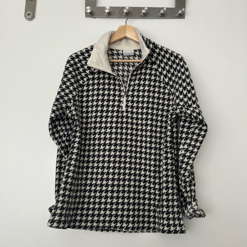 Columbia Houndstooth Quarter Zip Fleece - Size L